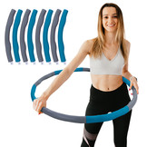 Fitness hoelahoep verstelbaar - Sport hoepel opvouwbaar - grijs blauw