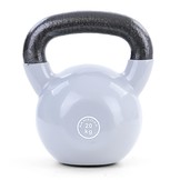 Kettlebell 20 kg - gietijzer + vinyl grijs - fitness gewichten