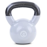 Kettlebell 16 kg - gietijzer + vinyl grijs - fitness gewichten