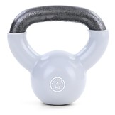 Kettlebell 4 kg - gietijzer + vinyl grijs - fitness gewichten