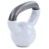 Kettlebell 4 kg - gietijzer + vinyl grijs - fitness gewichten