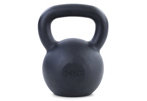Kettlebell 24 kg zwart gietijzer - krachttraining gewichten