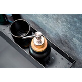 Badkamerrek 60 cm - RVS zwart - designer