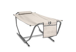 Opklapbare hangmat met frame - 220 x 95 cm - beige