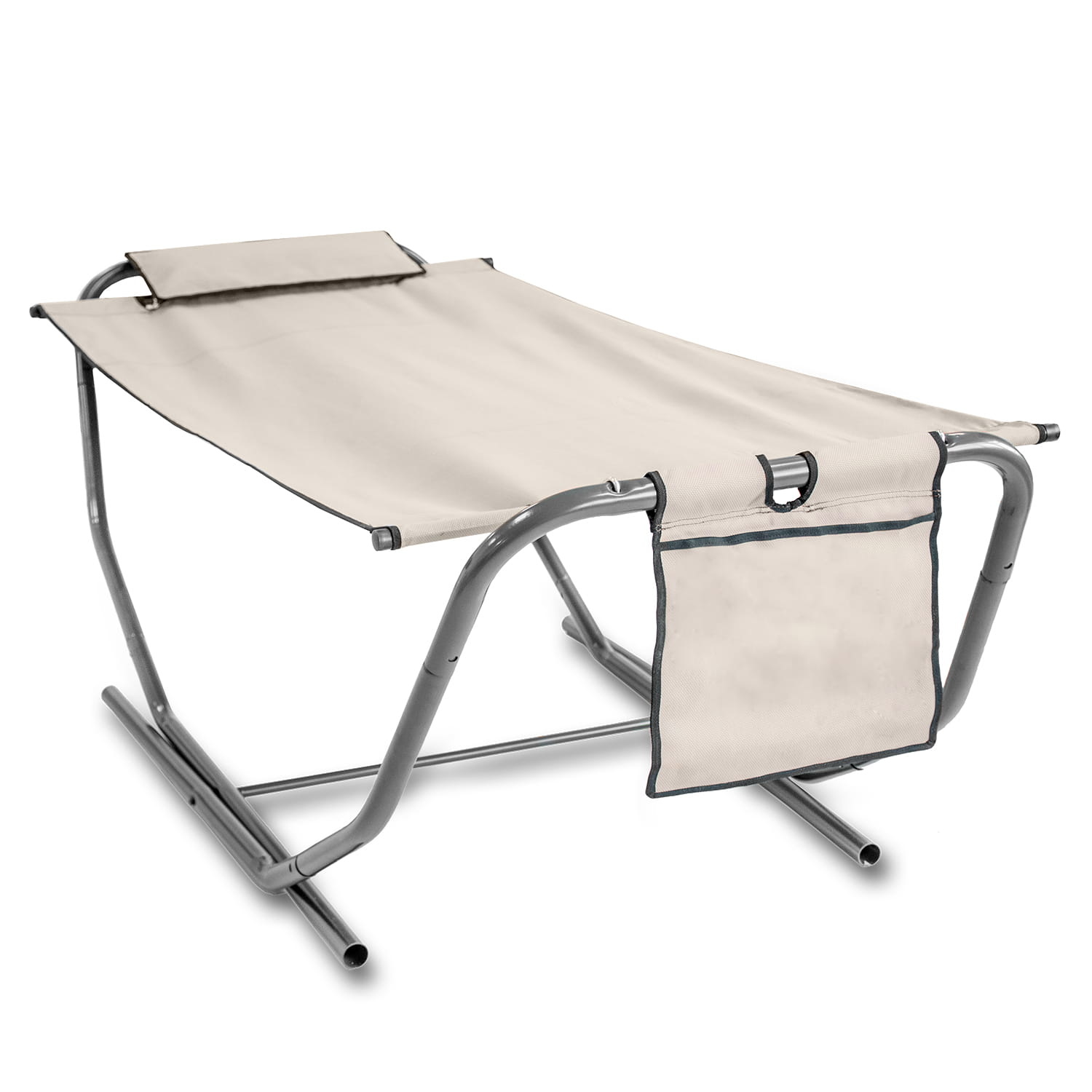 Opklapbare hangmat met frame - 220 x 95 cm - beige