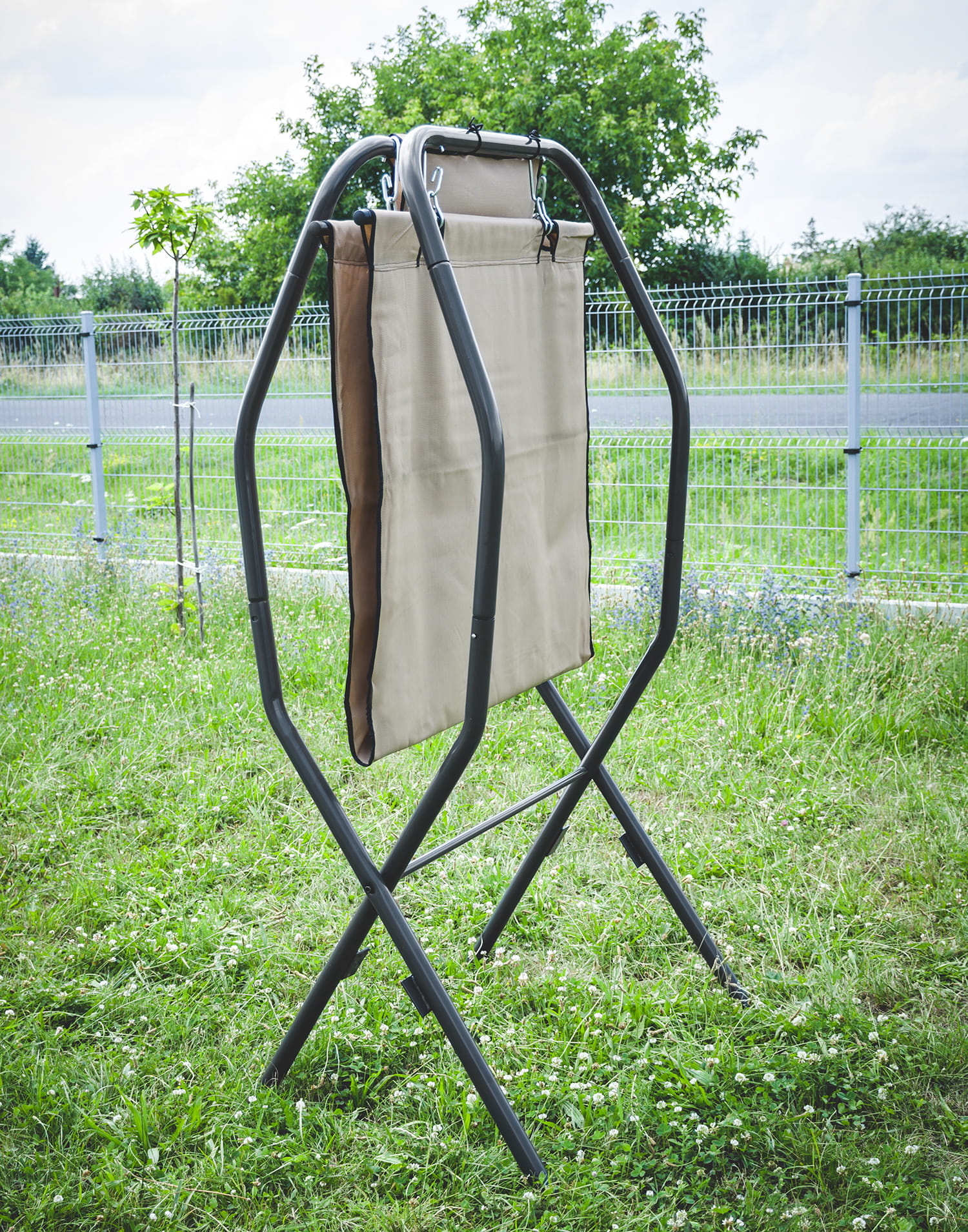 Opklapbare hangmat met frame - 220 x 95 cm - beige