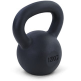 Kettlebell 12 kg zwart gietijzer - krachttraining gewichten