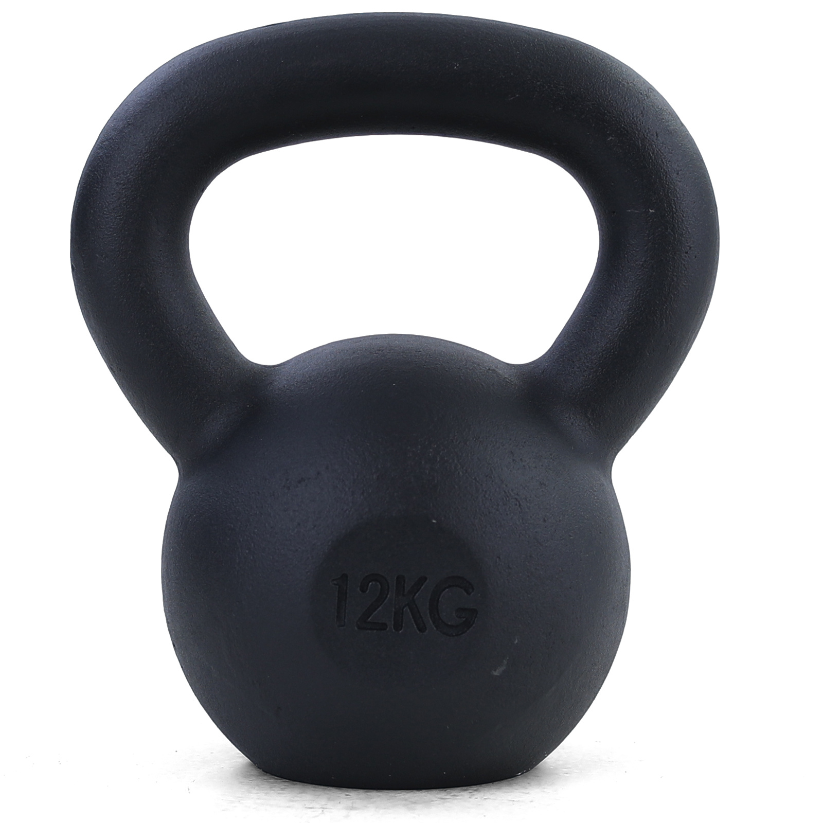 Kettlebell 12 kg zwart gietijzer - krachttraining gewichten