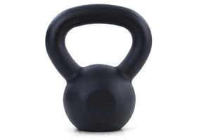 Kettlebell 10 kg zwart gietijzer - krachttraining gewichten