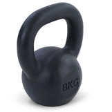Kettlebell 8 kg zwart gietijzer - krachttraining gewichten
