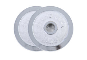 Olympische halterschijven 20 kg - 2x10 kg - 50 mm - zilver gietijzer