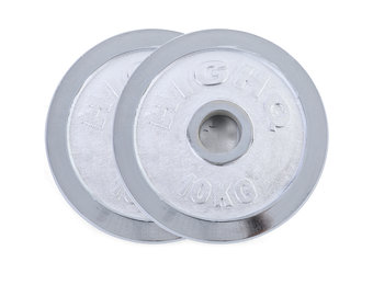 Olympische halterschijven 20 kg - 2x10 kg - 50 mm - zilver gietijzer