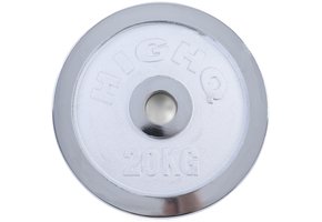 Olympische halterschijf 20 kg - 50 mm - zilver gietijzer