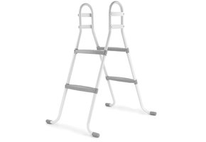 RAMROXX zwembadtrap 2 treden - tot 85 cm - grijs - zwembad accessoires