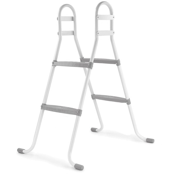 RAMROXX zwembadtrap 2 treden - tot 85 cm - grijs - zwembad accessoires