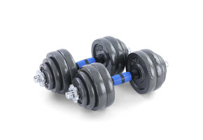 Dumbbell barbell set - 30 kg - halters + 16 halterschijven - gietijzer