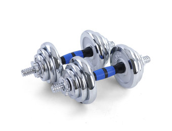 Dumbbell halterset 20 kg verchroomd - 12 halterschijven + koffer