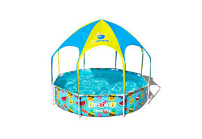 Bestway Steel Pro kinder opzetzwembad - 244 x 51 cm - dak + sproeier