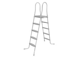 RAMROXX zwembad ladder 4 treden - tot 132 cm - grijs - zwembadtrap
