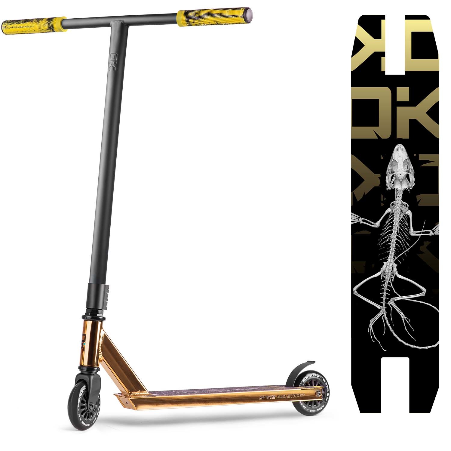 Soke Evo stuntstep goud - ABEC-9 carbon