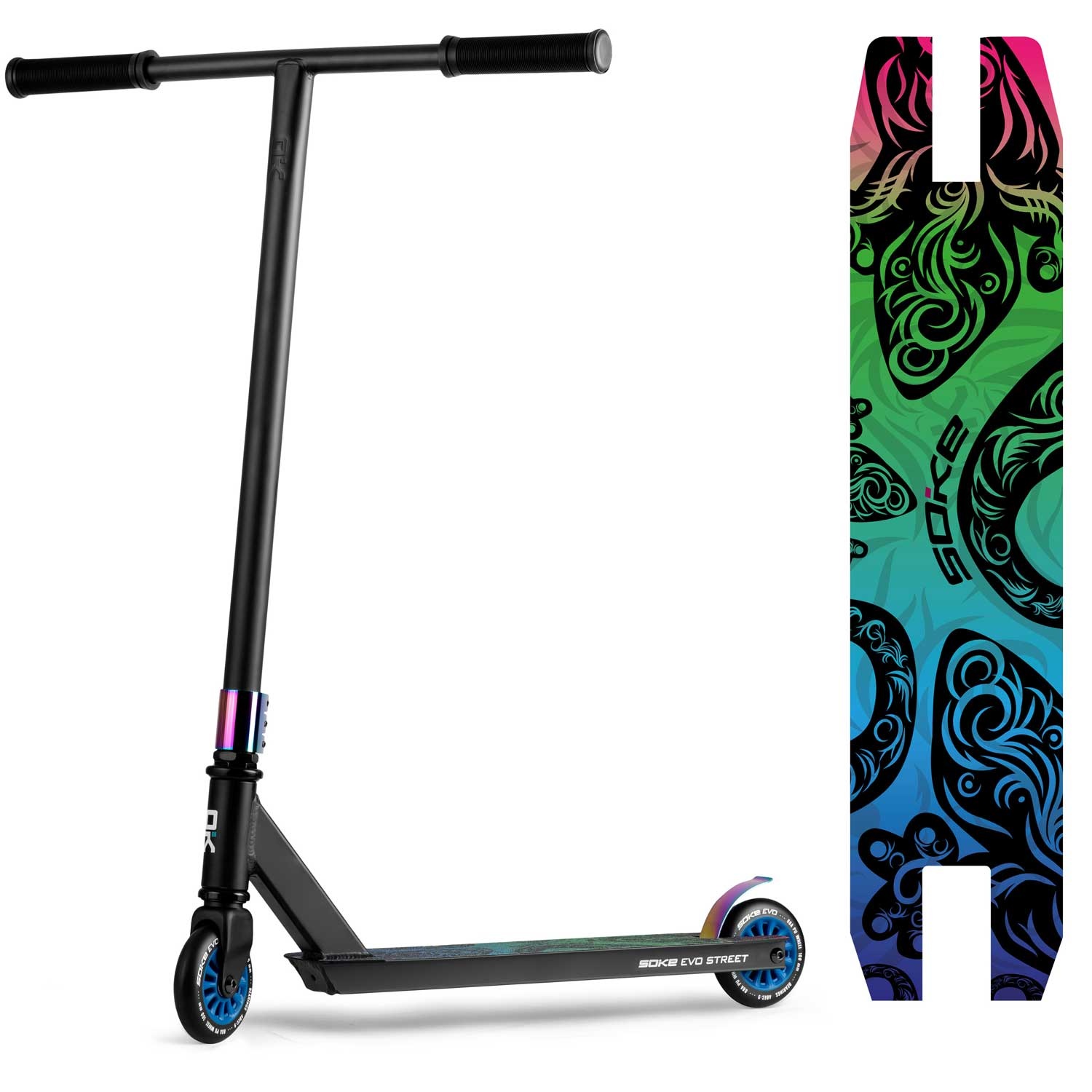 Soke Evo stuntstep - Street Black - 360º stuur - 83 cm hoog
