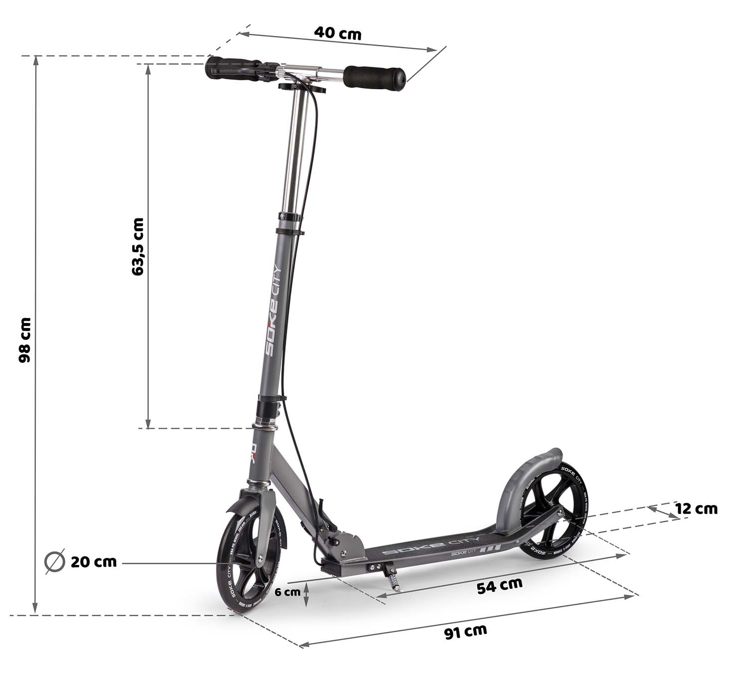 Opvouwbare city step - grijs - tot 100 kg