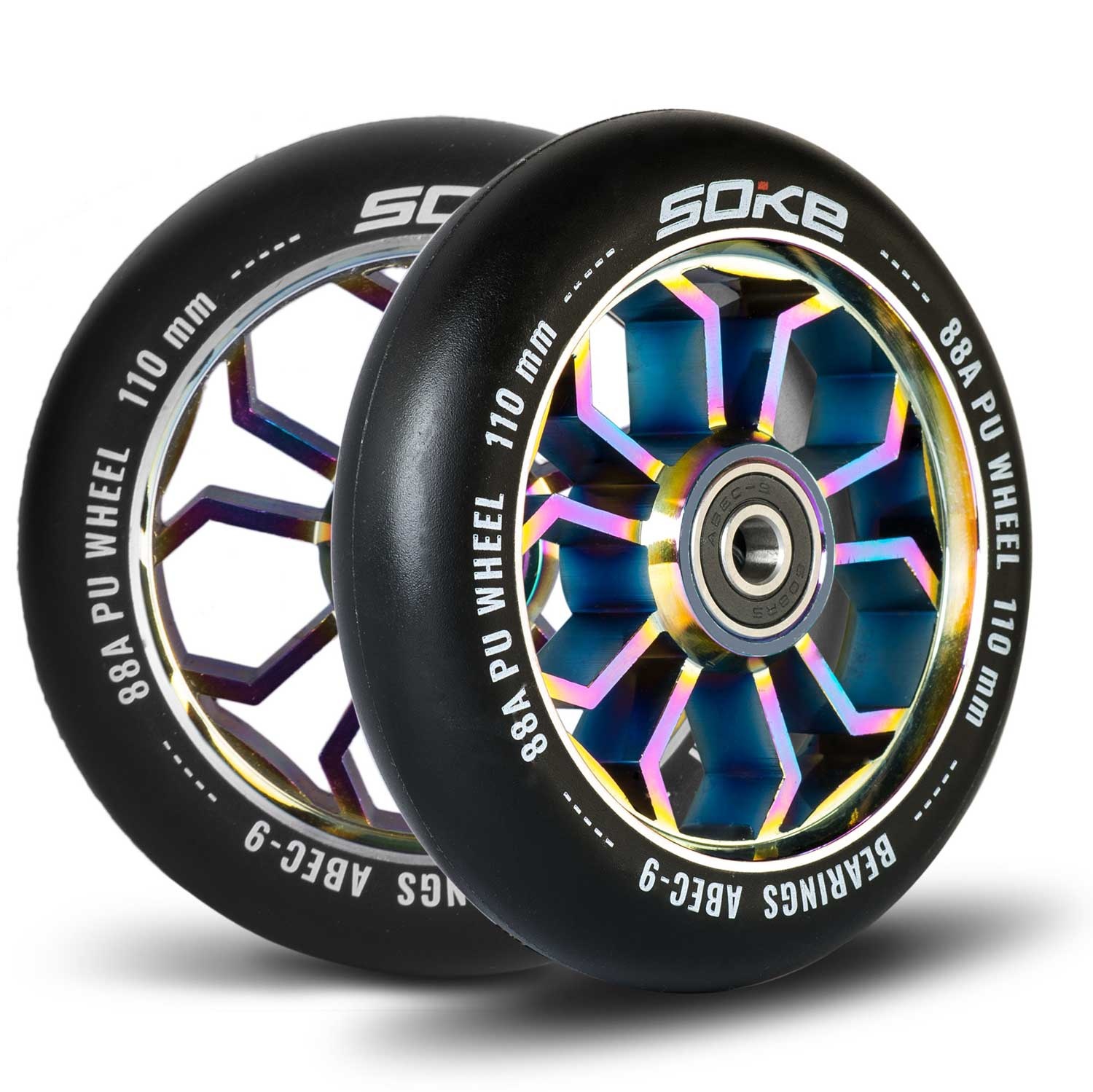 Soke Evo stuntstep wielen - 110 mm - neochrome - 2 stuks