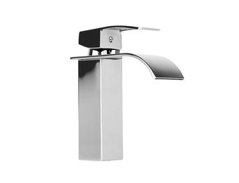 Wasbak kraan chroom - waterval badkamer kraan - 18 x 6 cm