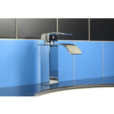 Wasbak kraan chroom - waterval badkamer kraan - 18 x 6 cm