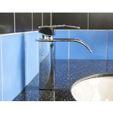 Wasbak kraan chroom - waterval badkamer kraan - 18 x 6 cm