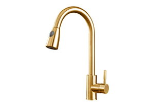 Keukenkraan goud - met uitrekbare kop tot 82 cm