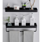 Badkamer schap - metalen wandplank set - 50 cm - zwart