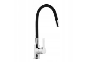 Keukenkraan zwart - met thermostaat - flexibele kraan