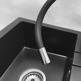 Keukenkraan zwart - met thermostaat - flexibele kraan