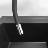 Keukenkraan zwart - met thermostaat - flexibele kraan