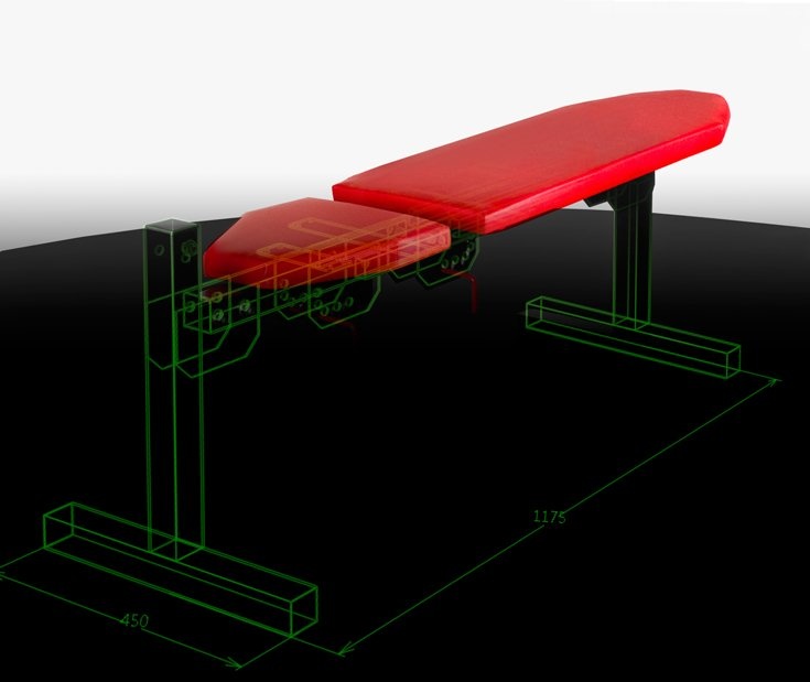 Kelton sportbank - tot 500 kg - 130 x 51 x 45 cm