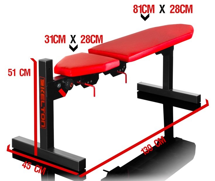 Kelton sportbank - tot 500 kg - 130 x 51 x 45 cm