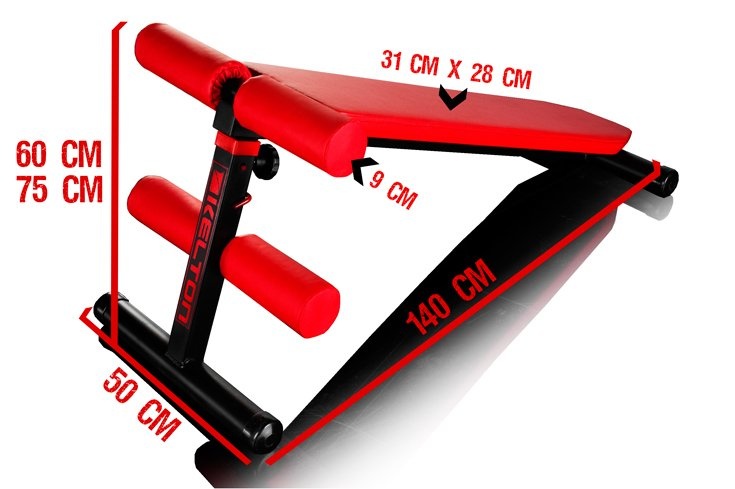 Kelton buikspier en halter bank - 140 x 50 x 60-75 cm