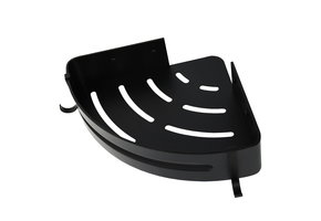 Badkamer hoekschap - metaal zwart - 30 x 22 x 5,7 cm