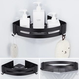 Badkamer hoekschap - metaal zwart - 30 x 22 x 5,7 cm