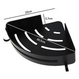 Badkamer hoekschap - metaal zwart - 30 x 22 x 5,7 cm