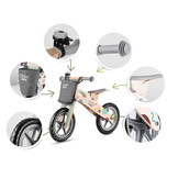 Houten loopfiets grijs - met fietstas 82x55 cm