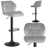 Barkruk met rugleuning grijs - hoogte verstelbaar 62 -82 cm