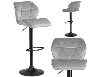 Barkruk met rugleuning grijs - hoogte verstelbaar 62 -82 cm