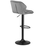 Barkruk met rugleuning grijs - hoogte verstelbaar 62 -82 cm