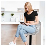 Barkruk met rugleuning grijs - hoogte verstelbaar 62 -82 cm