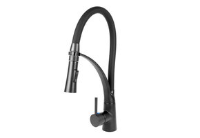 Keukenkraan - antraciet zwart - flexibel uittrekbaar