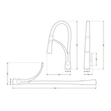 Keukenkraan - zwart-chroom - flexibel uittrekbaar