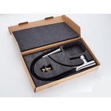 Keukenkraan - zwart-chroom - flexibel uittrekbaar