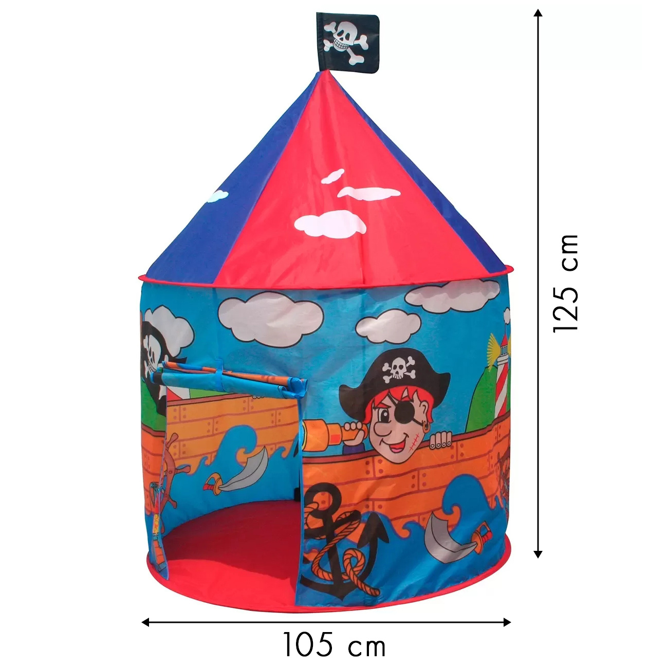 Speelhuis piraten - speeltent 105 x 125 cm